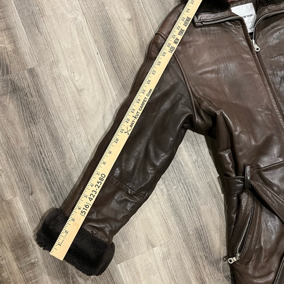 Andrew Marc Leather Jacket with faux fur trim - Picture 14 of 14